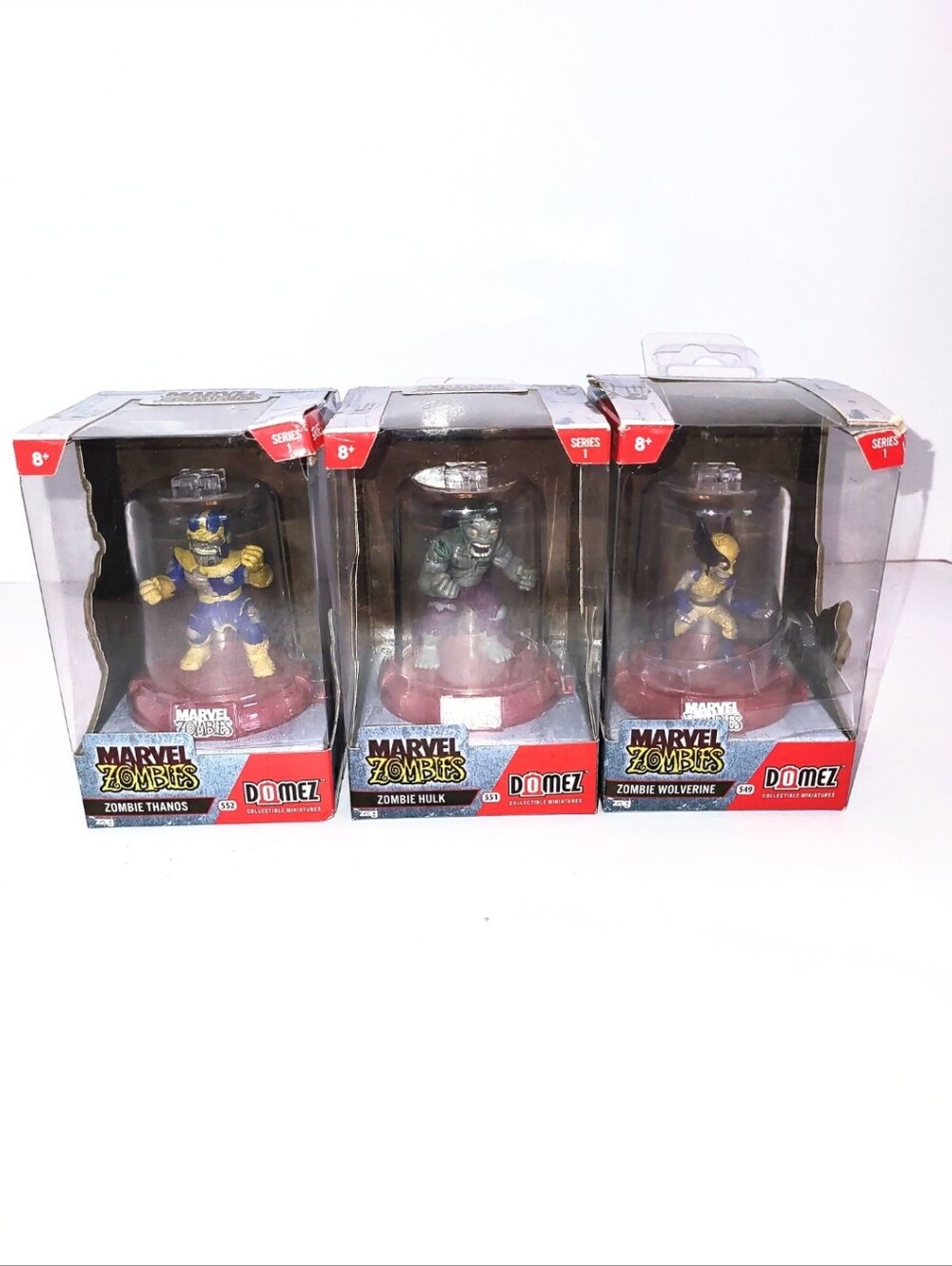 NIB Marvel Zombies Domez Thanos Hulk Wolverine Collectible Figures 3 Piece Set